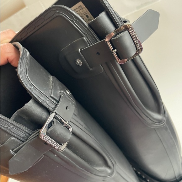 Hunter Refined Black Adjustable Studded Tall Rubber Boots Riding Equestrian 9 - Picture 11 of 13